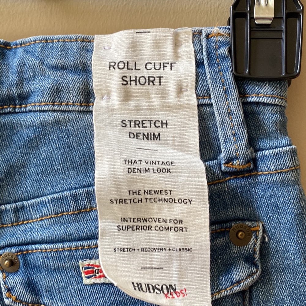Girls Hudson Roll Cuff Short Stretch Denim Blue 12 NWT - Picture 6 of 7